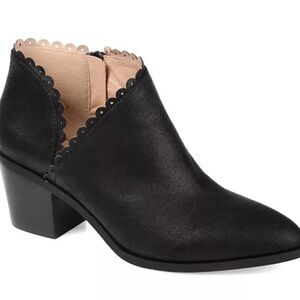 Journee Womens Black Vegan Leather Ankle Boots Booties 9 New No Box